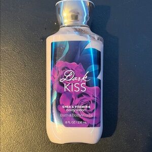 Bath & Body Works Dark Kiss Lotion with Purple Floral Design